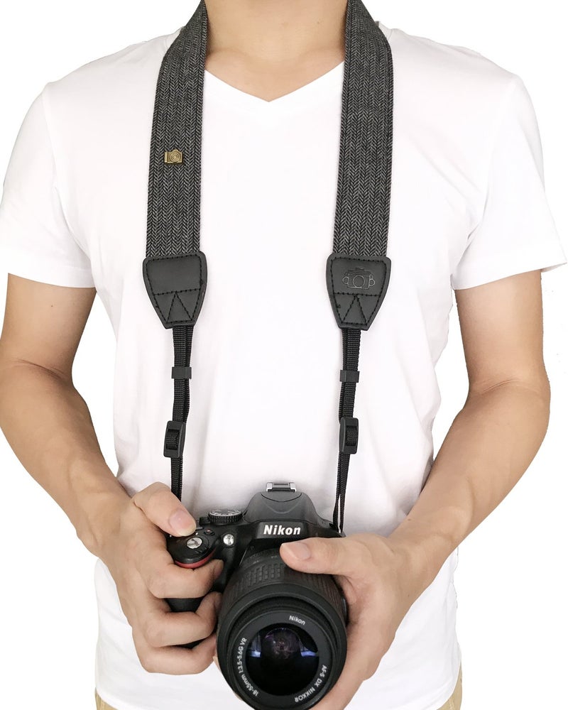 Alled XN01-0943 Neck Shoulder Belt Strap, Vintage Print Soft Colorful Camera Straps for Women/Men, All DSLR/Nikon/Canon/Sony/Olympus/Samsung/Pentax/Olympus, Black - Image 5